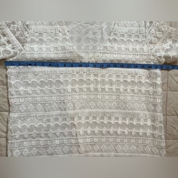 Revolve X Tularosa Lambros White Embroidered Lace Mini Dress - Large - Picture 11 of 12